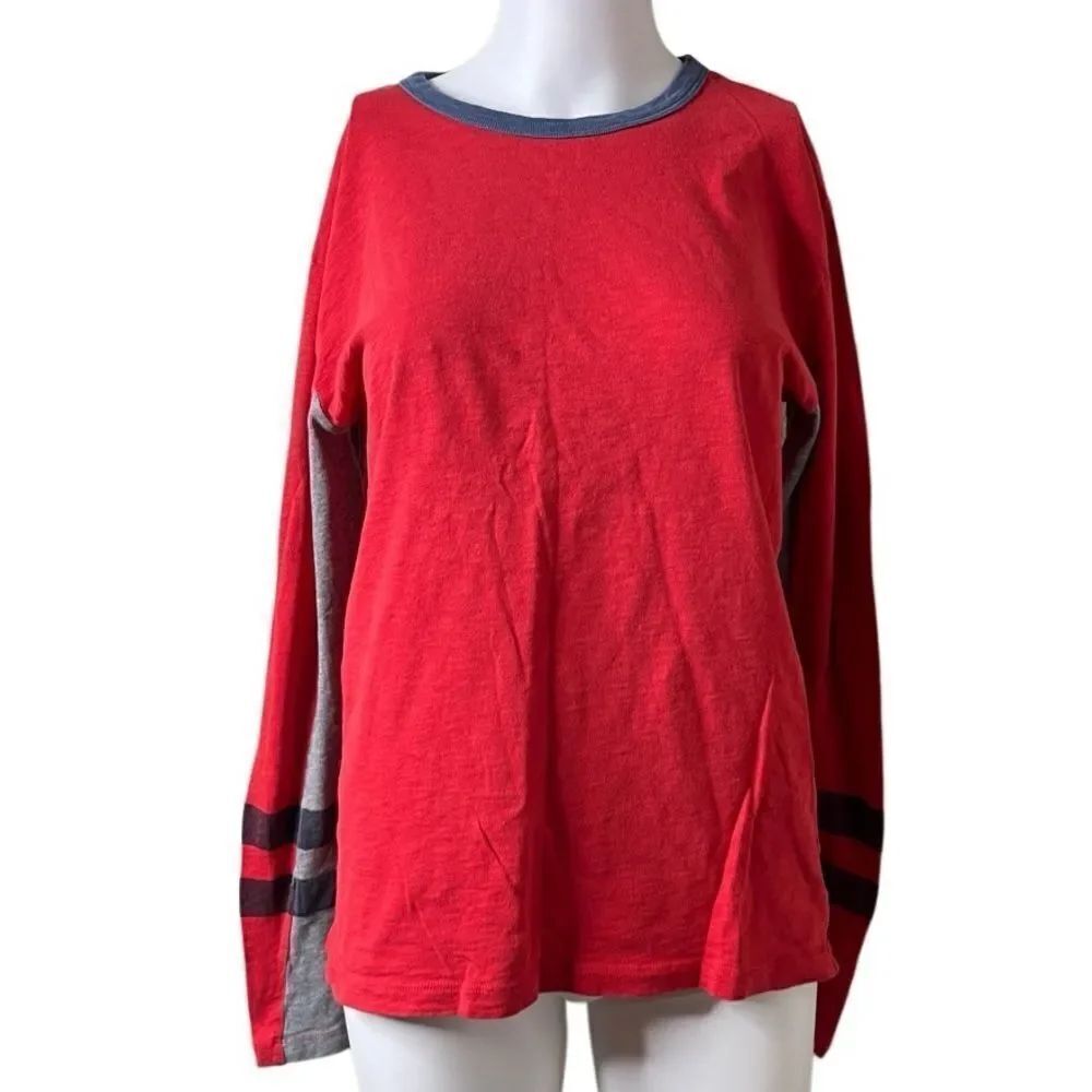 Crewcuts Casual Long Sleeve T Shirt Red Colorblock Grey Size 16